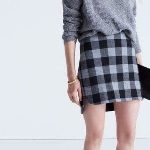 Madewell - Buffalo check wool skirt - 10